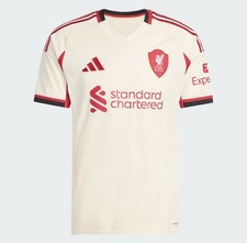 adidas Liverpool FC Soccer Jersey Shirt White/Red Trim 2XL Standard Chartered