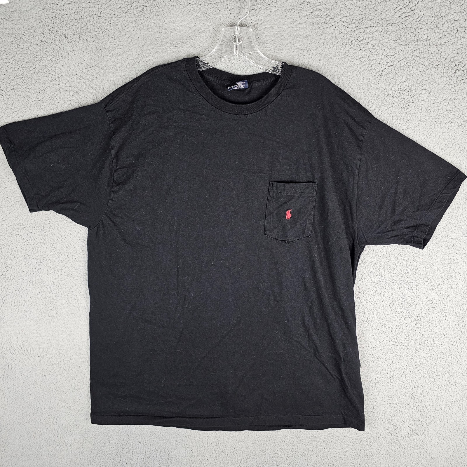 Y2K Polo Ralph Lauren camicia uomo XL pony petto tasca manica corta maglietta MADE IN USA