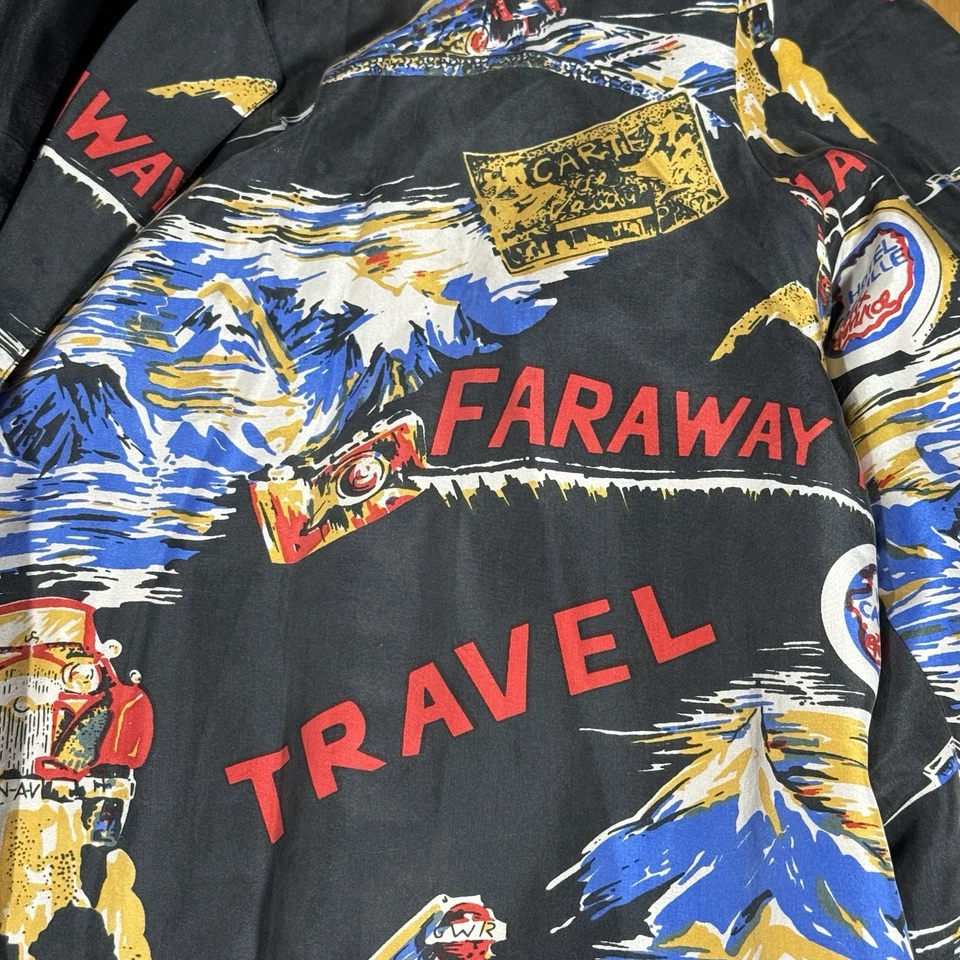 Vintage Carol Horn Workshop Faraway Travel Silk Blazer Womens Size Large - Image 4 of 4