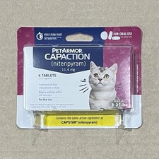 PetArmor CapAction nitenpyram Oral Flea Treatment for Cats 6 Tablets EXP 2028