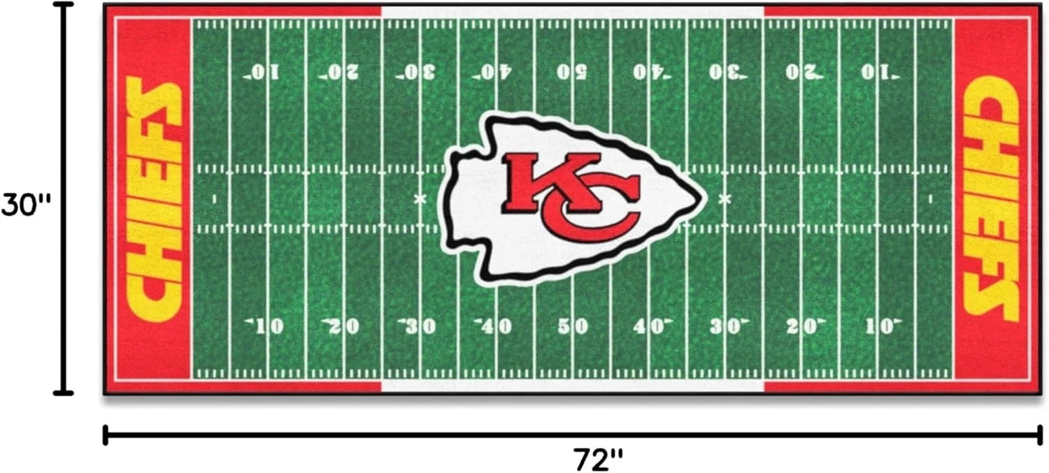 Kansas City Chiefs football Field Runner Rug