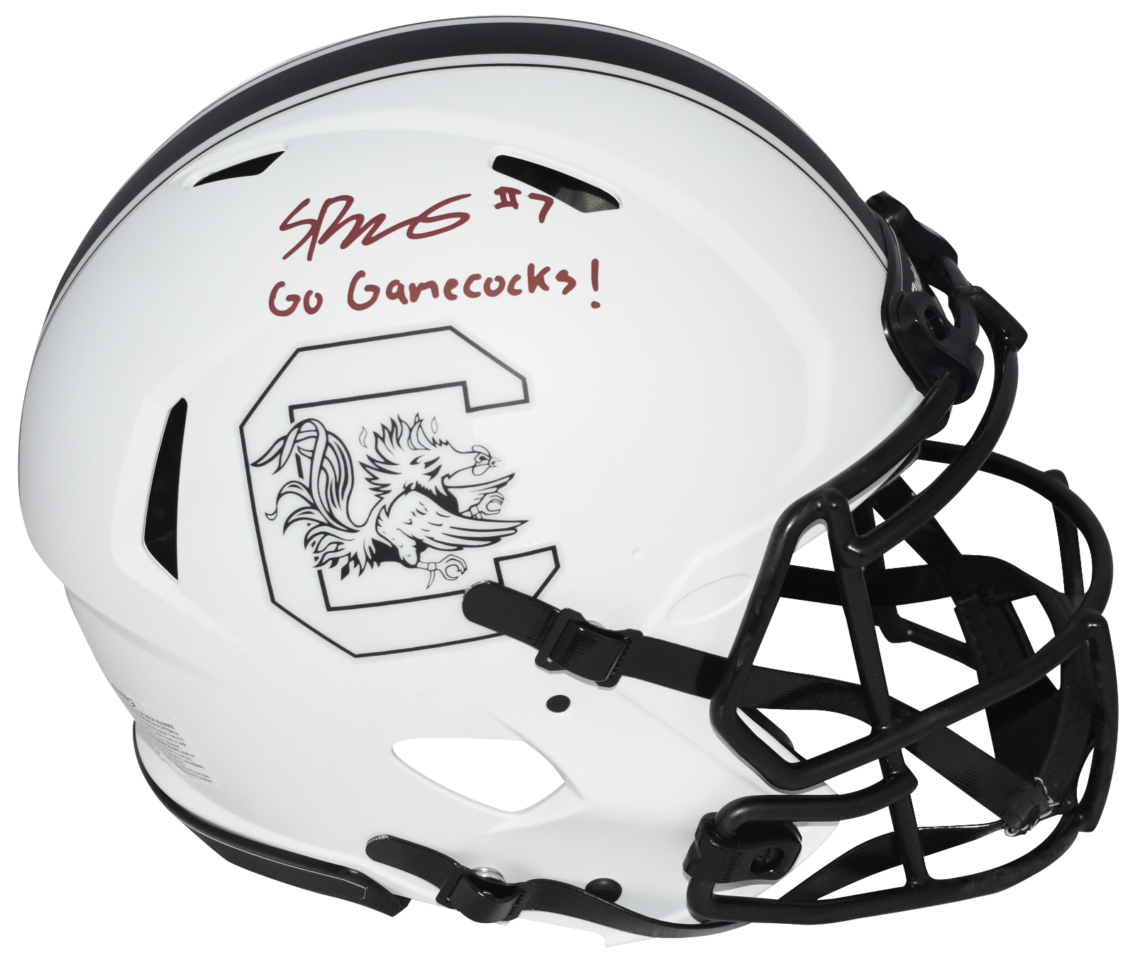 Spencer Rattler Autographed Signed South Carolina Gamecocks SOUTH CAROLINA LUNAR AUTHENTIC HELMET W/ GO GAMECOCKS 