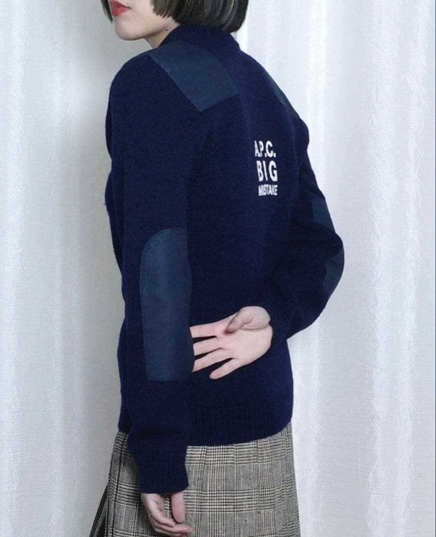 Rare *APC command sweater knit pullover back logo… - image 4