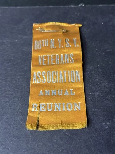 Antique Civil War Reunion Gar Ribbon Steuben Rangers 86th New York Sv