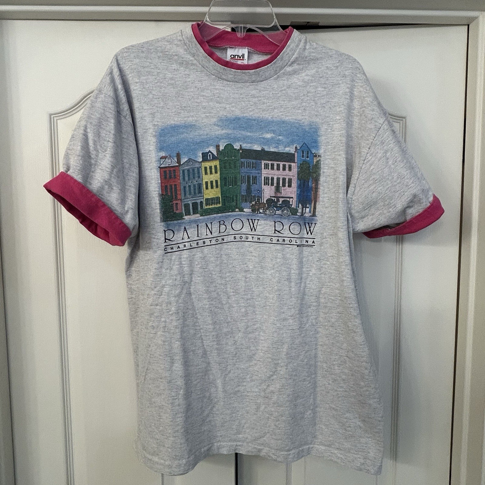 FILA T shirt vintage anni 90 Rainbow Row Charleston South Carolina Destination XL made in USA