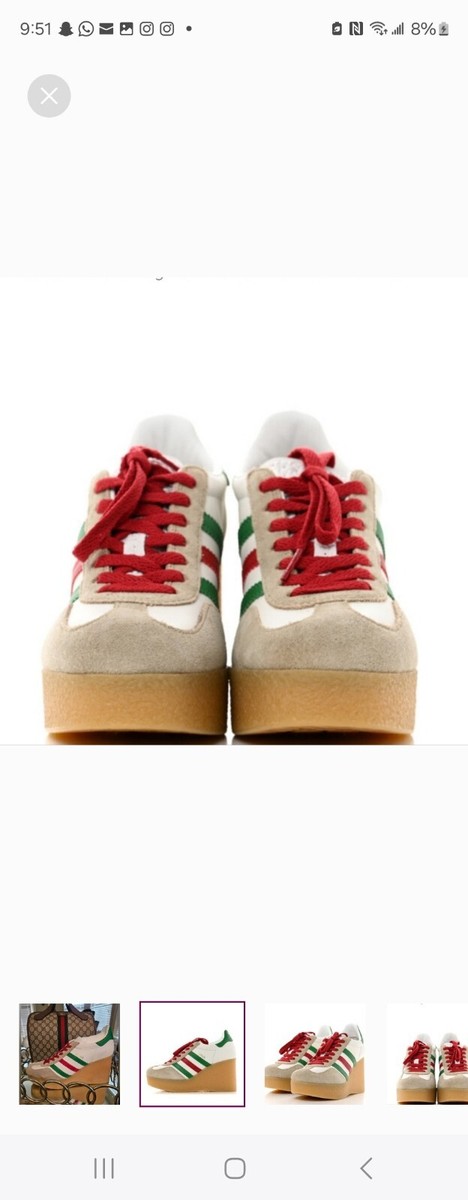 adidas gazelle silver green womens Gucci // X Adidas Gazelle Wedge Sneaker – VSP Consignment main image 1