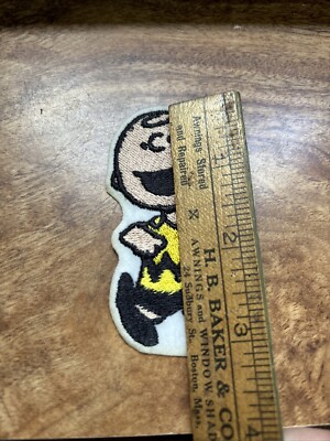 Charlie Brown Patch Iron On Rare 3” Vtg Hat 80s Logo Peanuts Felt
