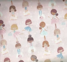 Dear Stella blush pink ballerina girls children  fabric