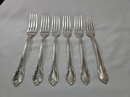 6 1847 Rogers Bros. 100th Anniversary REMBRANCE versilberte Abendessen Gabeln 1947