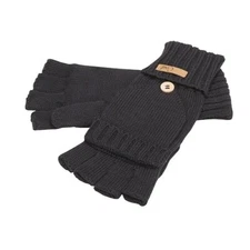 Coal Womens Cameron Wool Blend Fingerless Gloves / Mitts Black New 