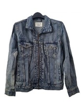 Giacca denim pull and bear con cuciture blu uomo taglia EU SMALL REF RP28