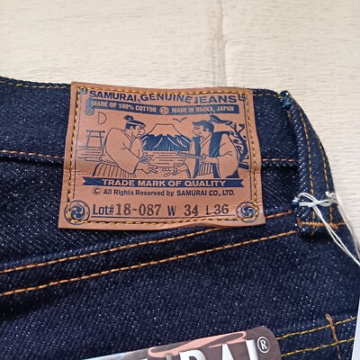 Samurai Jeans S710XX 24oz Slim Model Size 32 33 34 Non-Wash Japan