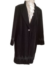Vintage Velvet Coat Size 20 Jacket Embroidered Witchery Victoriana