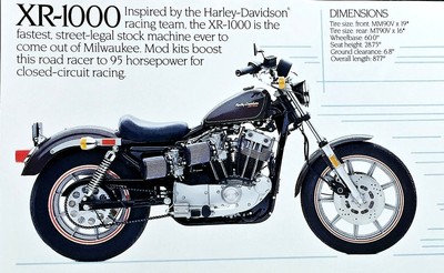 1985 Harley Davidson Motorcycle  Sales Brochure Sportster XR-1000 Glide Rider