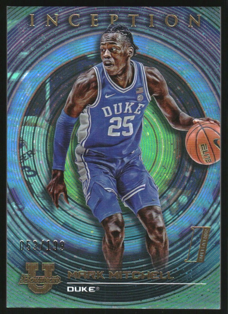 2022-23 Bowman Inception University Aqua Foil V2 #96 Mark Mitchell /199