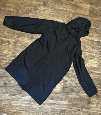 National Geographic Long Black Jacket Size Small With Hoodie