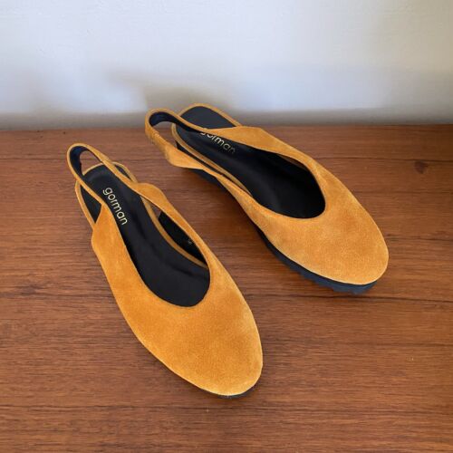 GORMAN ~ Mustard SUEDE Leather SLIP ON Slingback SHOES Size 38 ~ Gently Worn - Picture 2 of 15