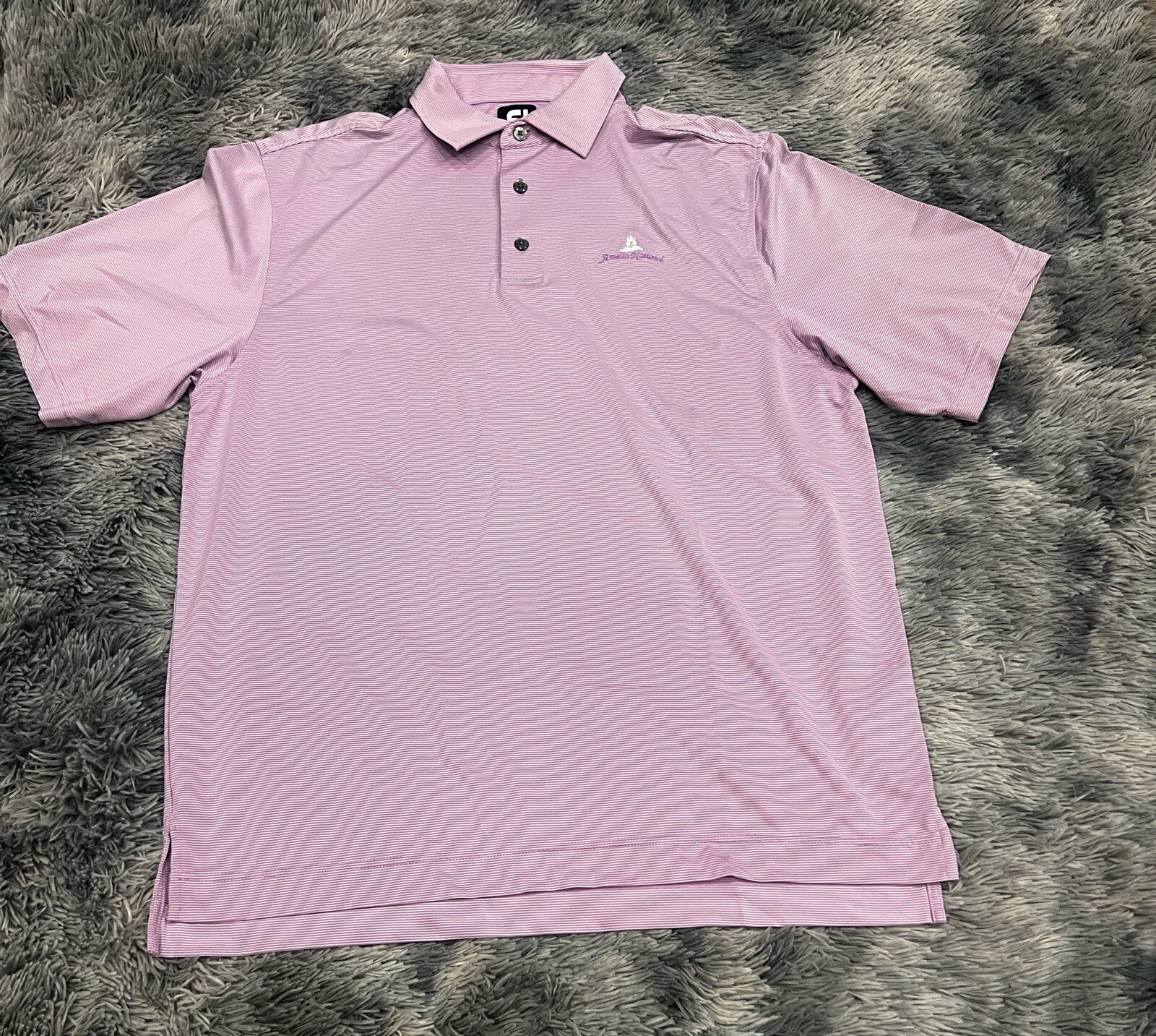 FJ Footjoy Golf Polo Shirt Mens Large Pink Short Sleeve 14301 for sale