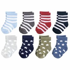 Luvable Friends Crew Socks, 8-Pack, Black and...