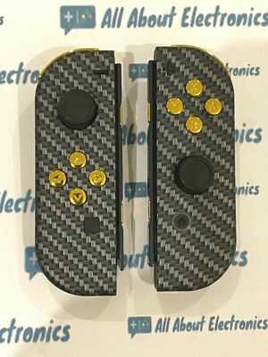 Nintendo Switch Custom Joycons Carbon Fiber Joy-Con SET Controller GOLD Set