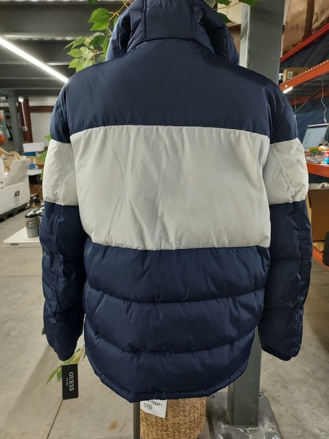 guess color block puffer jacket