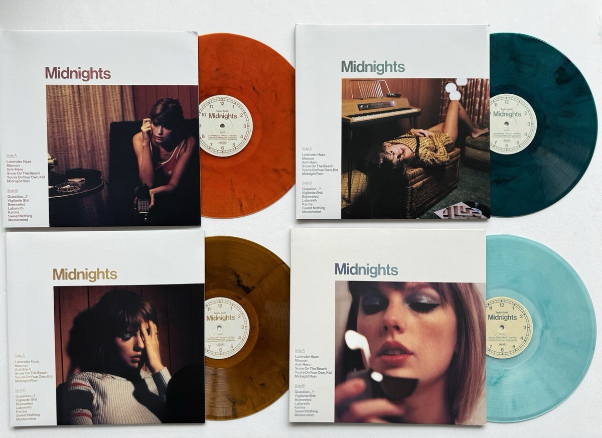 Taylor Swift Signed Midnights Vinyls Complete Set Of 4 JSA COA