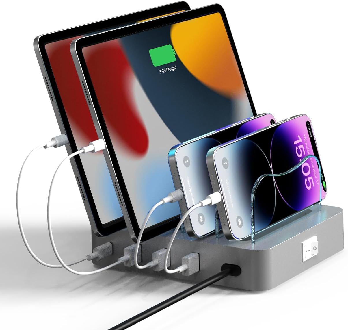 4-Port USB Fast Charging Dock Station for Multiple Devices-image