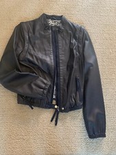 Nwot Max&co Active Real Black Leather Jacket/vest Size 6