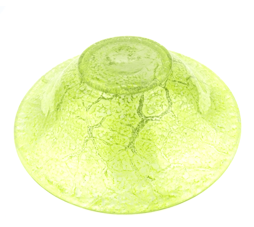 Art Déco WMF Ikora Art Glass Bowl Centerpiece Glas Schale yellow-green c. 1930s - Picture 7 of 8