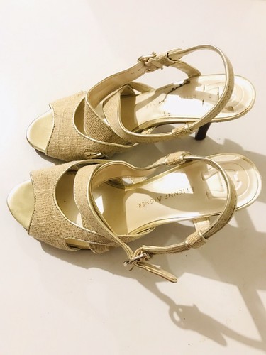 Sandali donna Etienne Aigner taglia 7 oro slingback Julia punta aperta - Foto 2 di 11