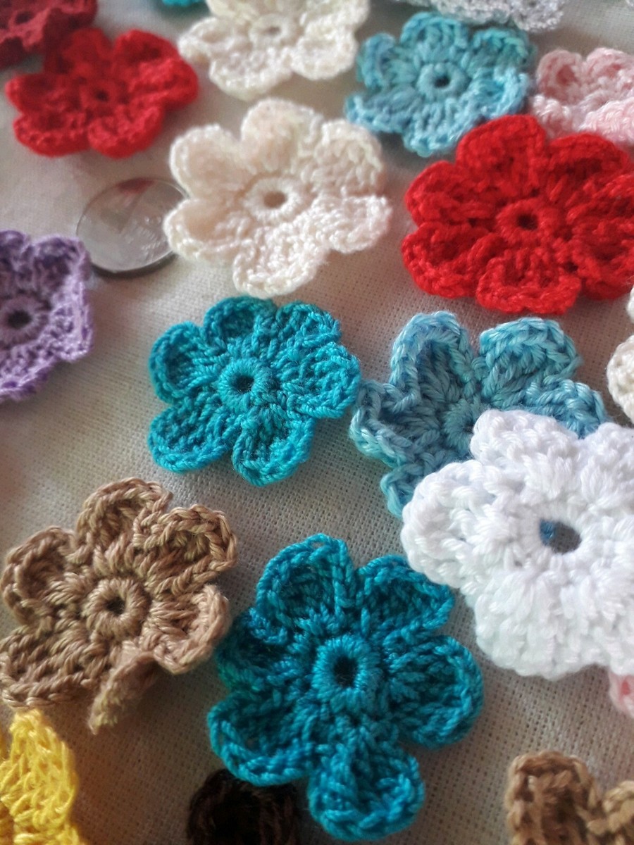 Handmade crochet Flower baby Earing multi colors Petal - Main Image