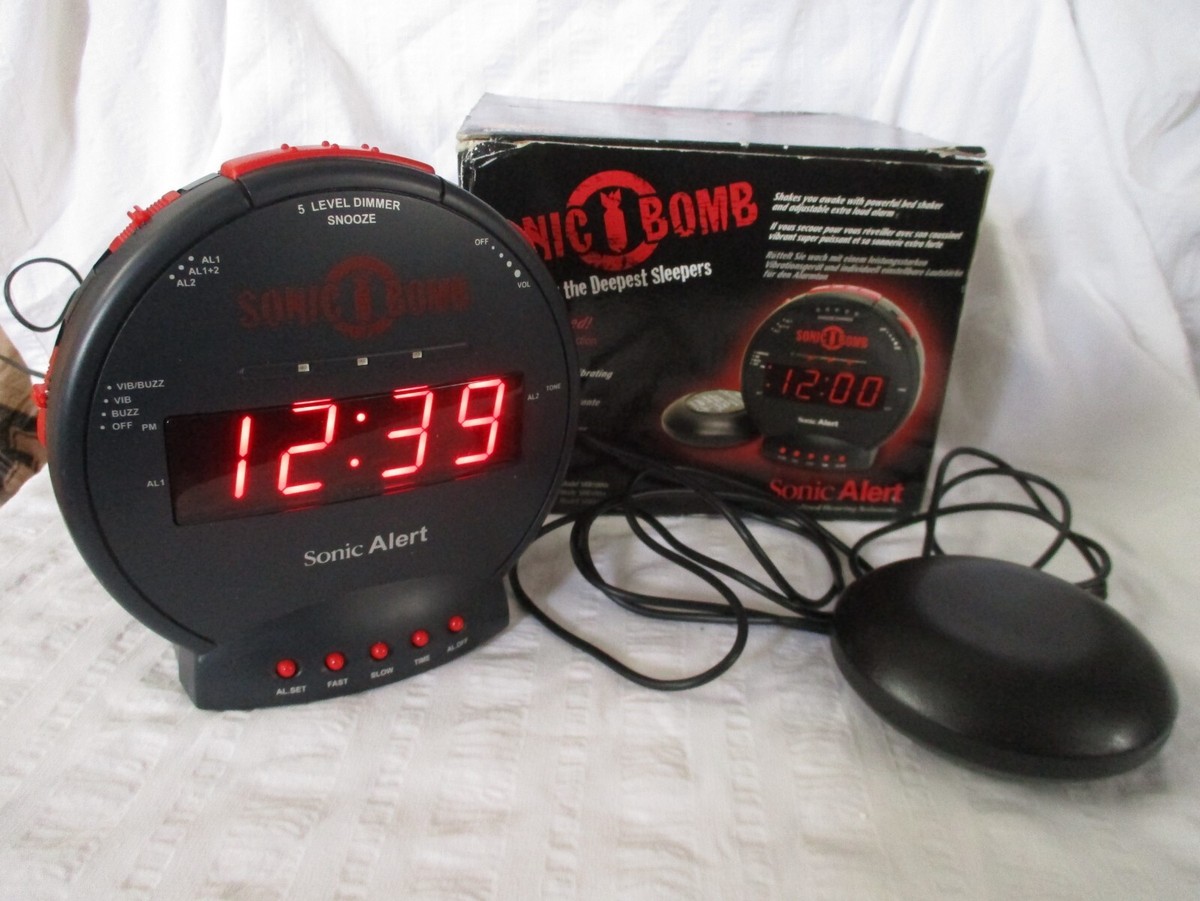 Sonic Alert Sonic Bomb Extra Loud Dual Alarm Clock with Red