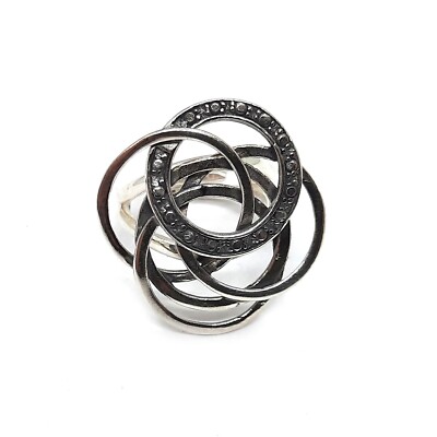 Sterling Silver Handmade Ring Circles Solid Hallmarked 925 Adjustable Size