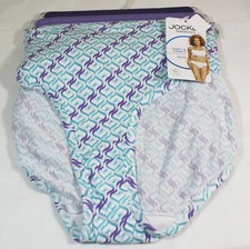 NWT set of 3 JOCKEY 2070 supersoft BIKINI in PURPLE solid AQUA print