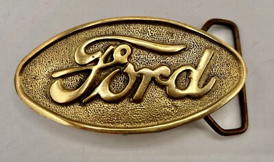 Vintage Ford Script Oval Belt Buckle, With Custom Belt Made To Your Size.