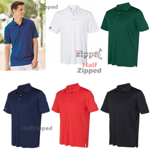 Adidas Mens Golf Polo Performance Sport Shirt A230 S-4XL 12 Colors - Picture 1 of 26