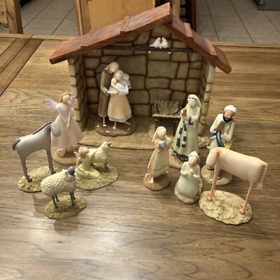Demdaco Pure of Heart Creche Stable Claire Stoner 2005 Holiday Nativity Set