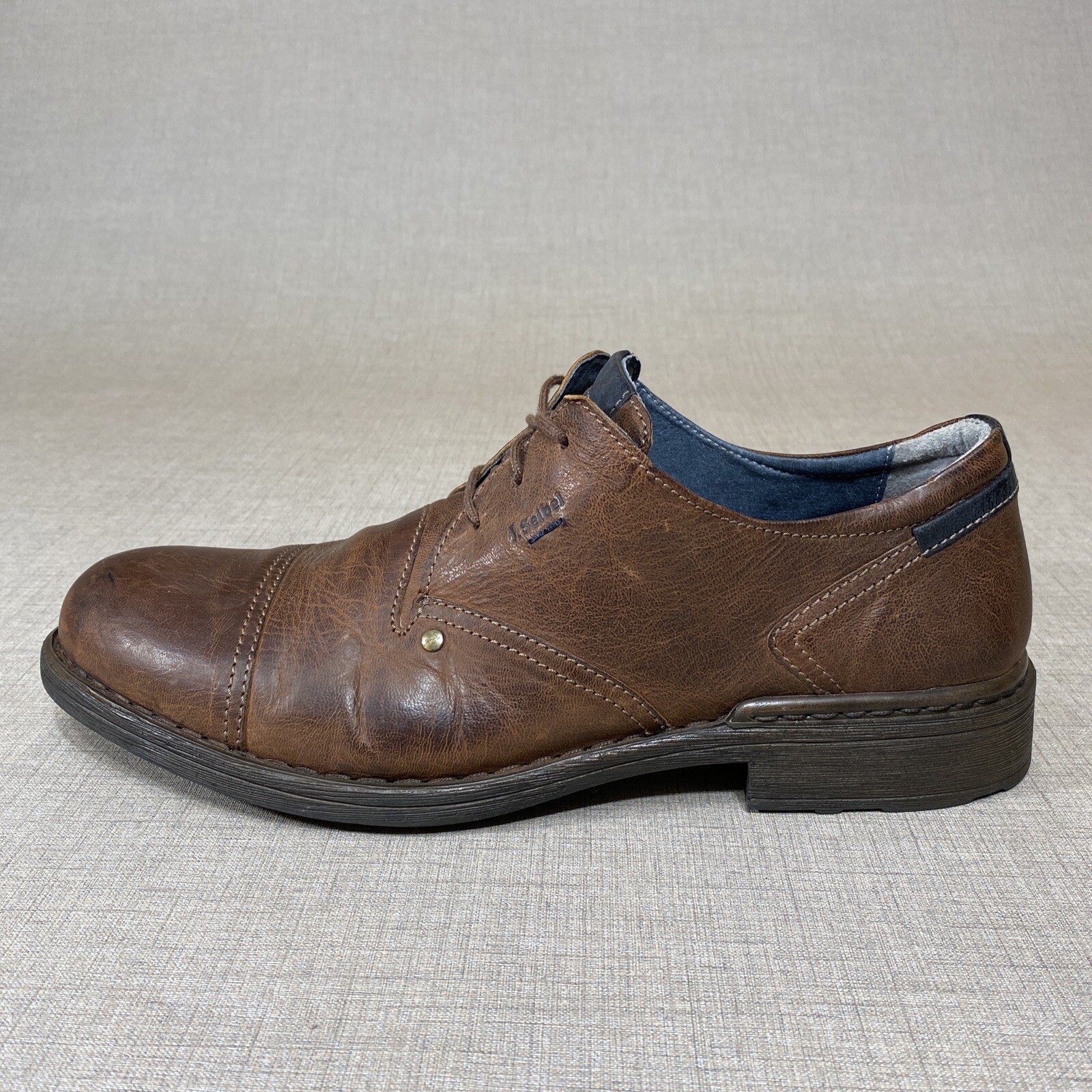 SAOLA JOSEF SIEBEL WALT PELLE OXFORDS SCARPE ELEGANTI DA UOMO TAGLIA EU46 US 12 216469 MARRONE