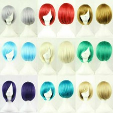 32cm Short Bob Cosplay Wig Multicolor Heat Resistant For Women Full Wigs Gift