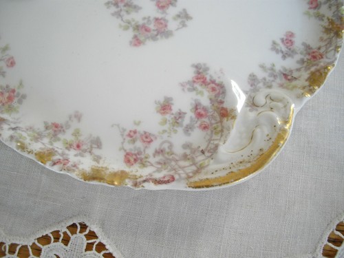 Vintage H&C L Haviland Limoges France Heart Shape Plate Vanity Pink Flowers ~ - Picture 8 of 12