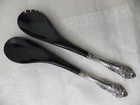WALLACE SIR CHRISTOPER STERLING SILVER HANDLE SALAD SET W/PLASTIC, NO MONOGRAMS