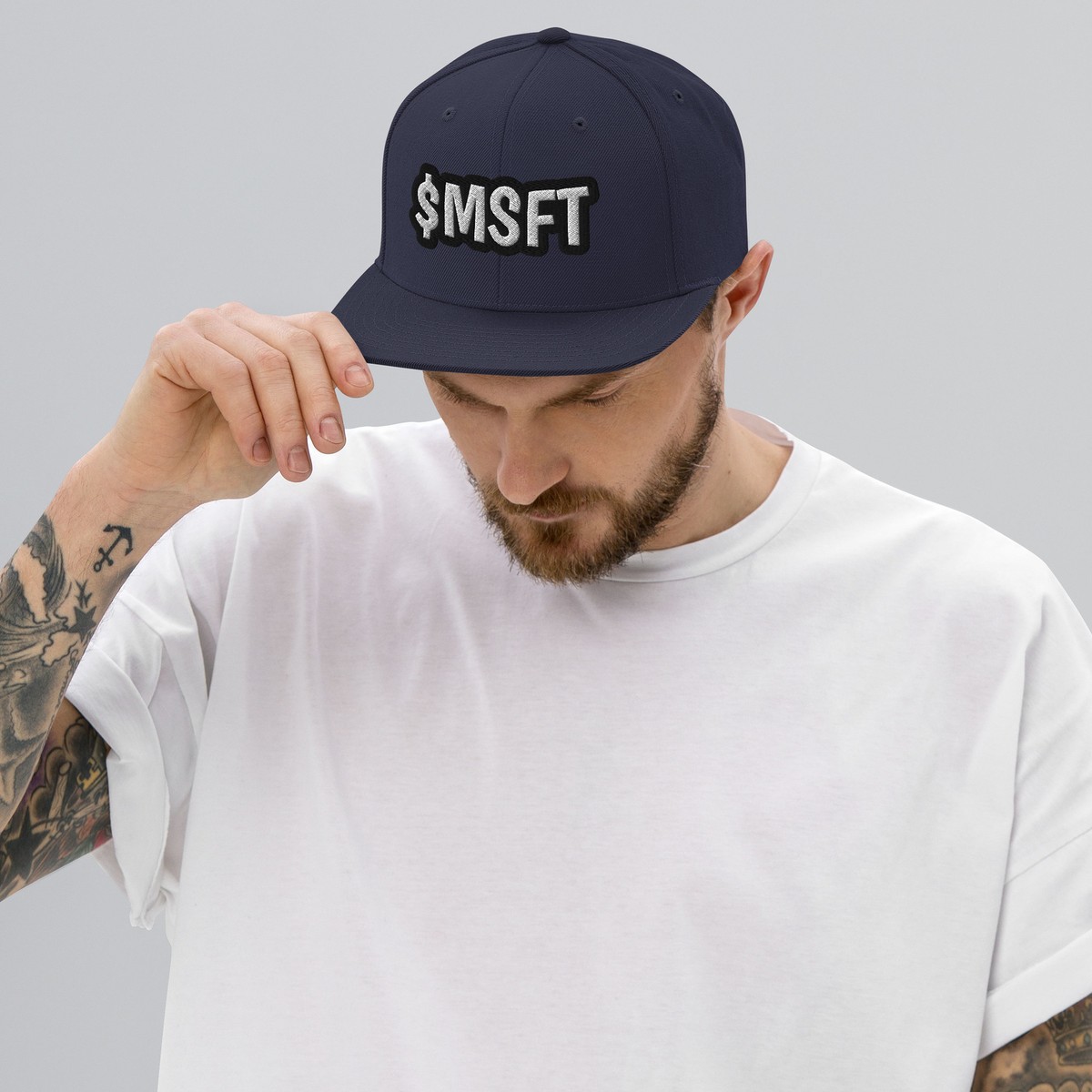 Snapback Hat - $MSFT Microsoft Stock by Market Cap Gear | eBay