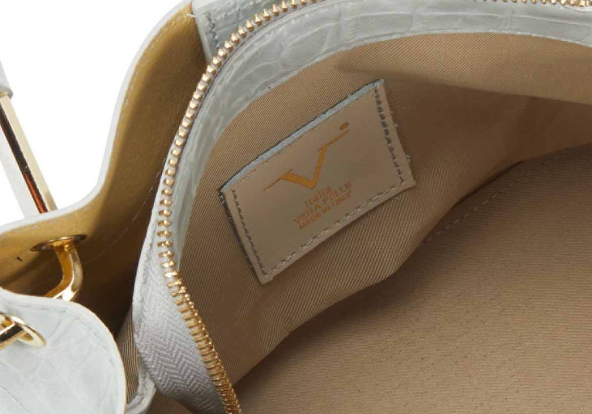 V Italia Versace 1969 Leather Croc embossed satchel handbag made