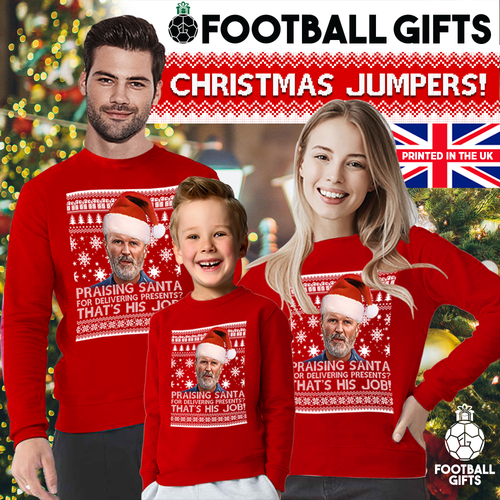 Roy Keane Alabanza Santa Rojo Navidad Jersey Adultos y Niños Tallas Utd Bosque - Imagen 2 de 2