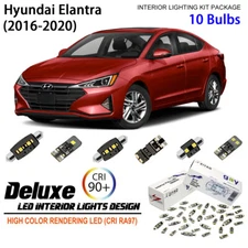 10pcs LED Interior Light Upgrade for Hyundai Elantra 2016-2020 White Light Bulbs
