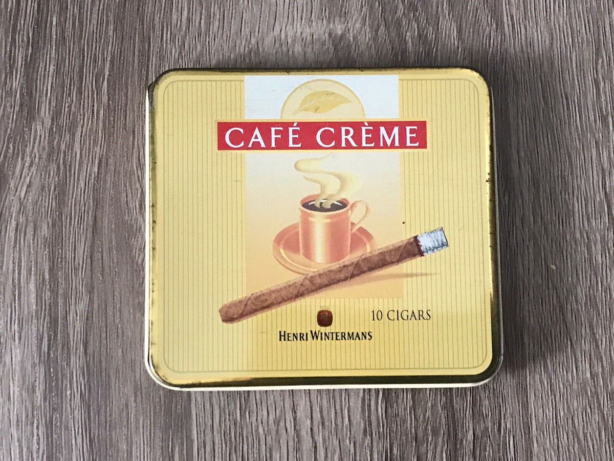 cafe cream cigarettes VINTAGE ORIGINAL HENRI VINTERMANS CAFE CREME CIGAR METAL TIN HTF RARE EMPTY  BOX