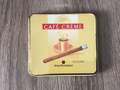 VINTAGE ORIGINAL HENRI VINTERMANS CAFE CREME CIGAR METAL TIN HTF RARE EMPTY  BOX