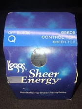 NEW LEGGS Sheer Energy Q L Large - Off Black - Control Top