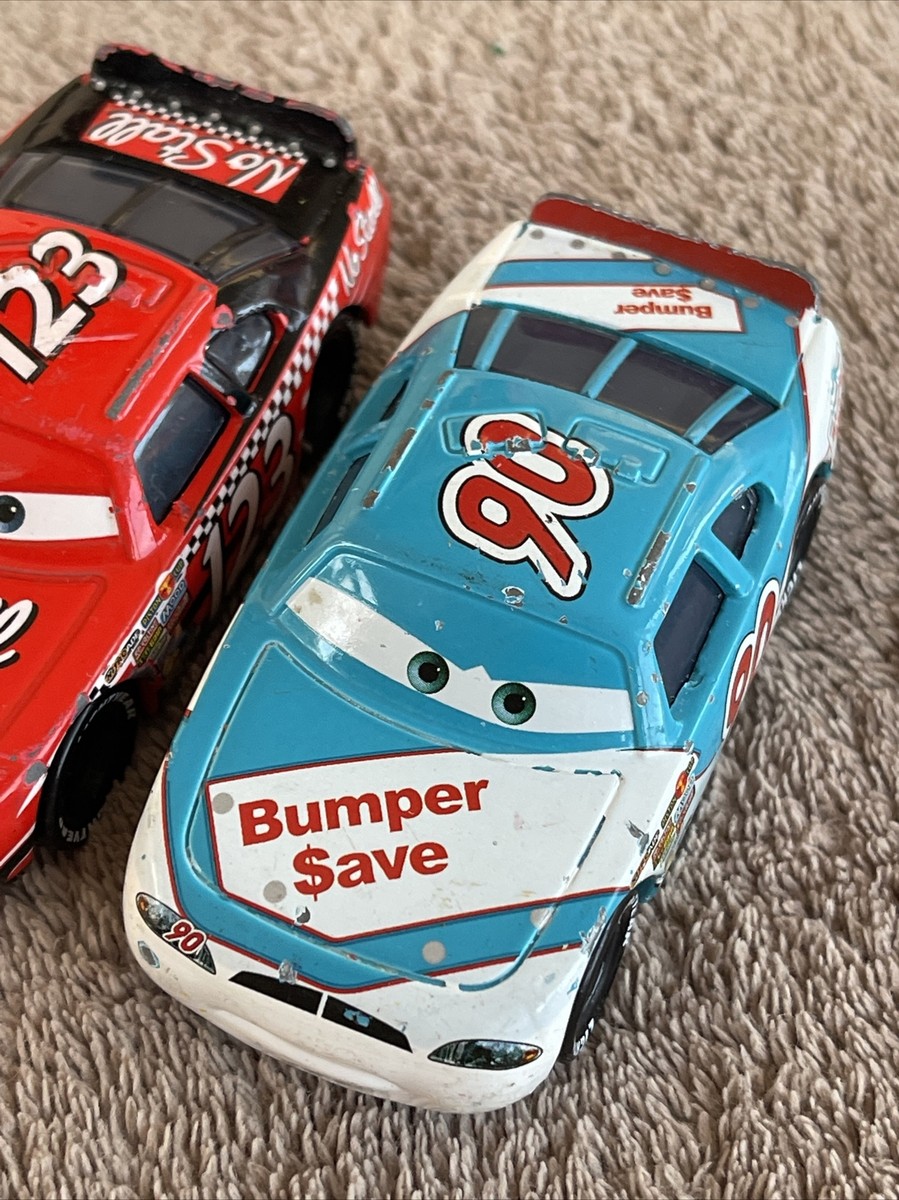 Disney Pixar Cars Bumper Save #90 & No Stall #123 Speedway Racer