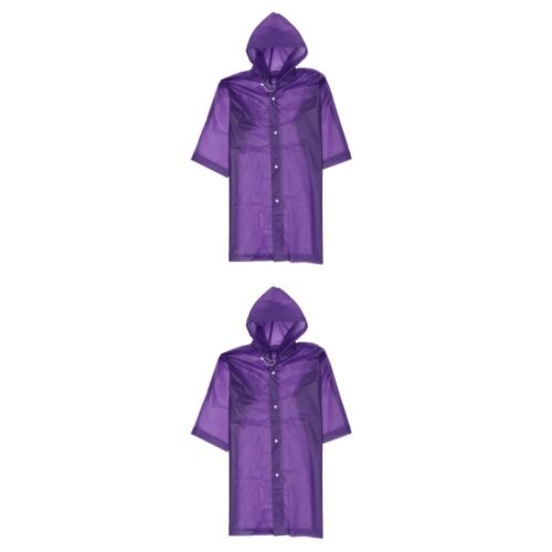 2pcs Kid Raincoat Simple EVA Thickened Translucent Raincoat for Girl Kid Child